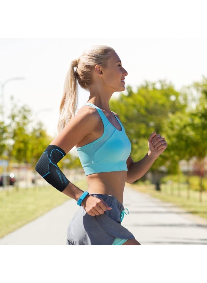 2 قطعة قفاز ضغط الكوع، حمالة الكوع لالتهاب الأوتار والكوع التنس، دعم الكوع للجولف، تخفيف الكوع التنس للرجال والنساء، قفاز الكوع للرفع الثقيل - Image 4